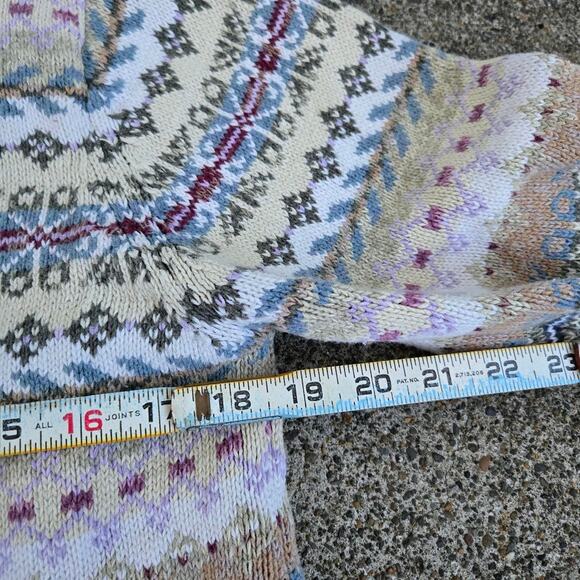 Vtg 90s HEIRLOOM COLLECTIBLES Abstract All Over Print Knit Cardigan Sweater Med - Picture 4 of 5